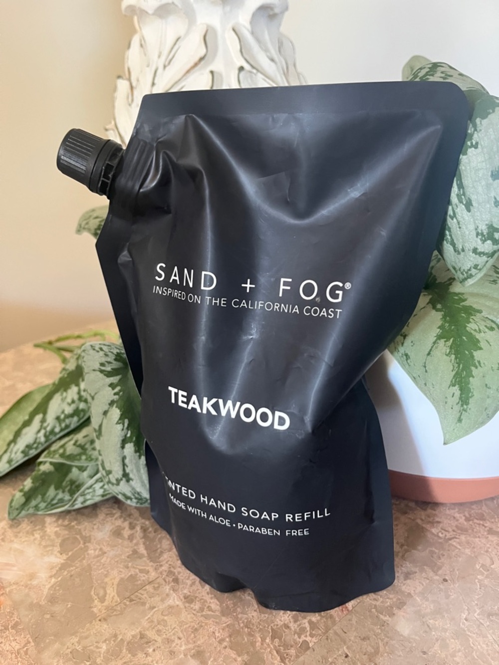 Sand + Fog Teakwood 34 oz Liquid Hand Soap Refill Bag NEW SEALED